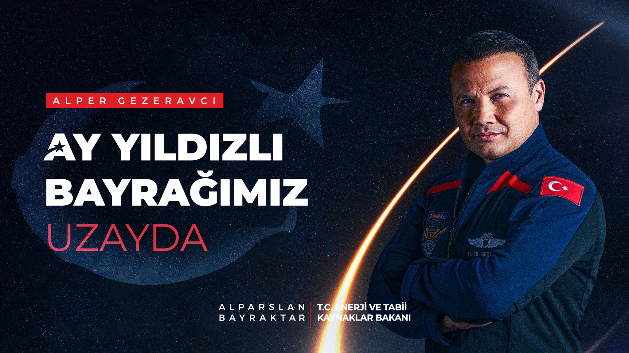 Türk Astronot Alper Gezeravcı, Uzayda Türk Bayrağı Dalgalandırıyor