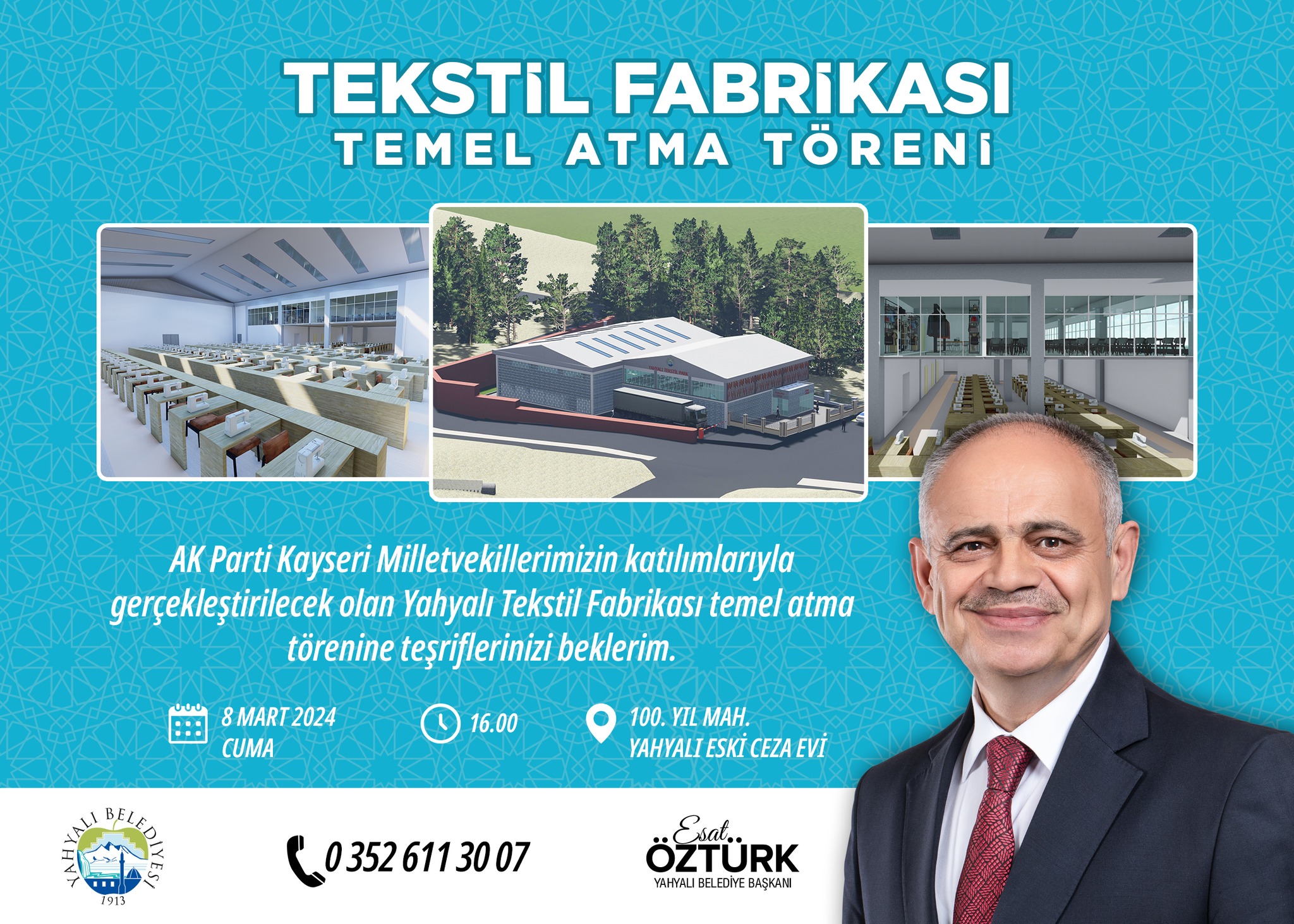 Yahyalı İlçesinde Yeni Tekstil Fabrikası Temel Atma Töreni Düzenlenecek