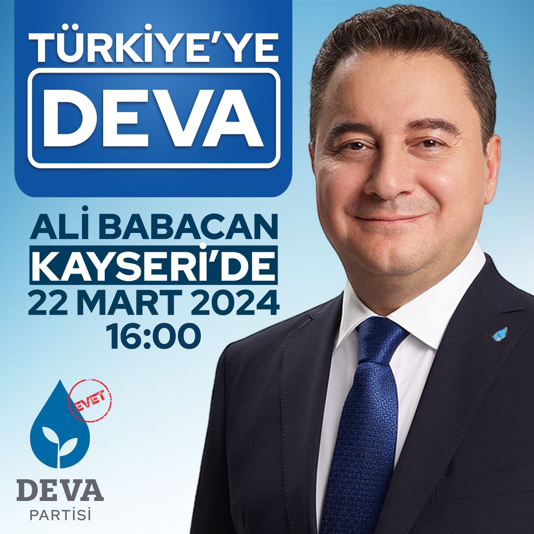 Ali Babacan, Kayseri'yi ziyaret edecek