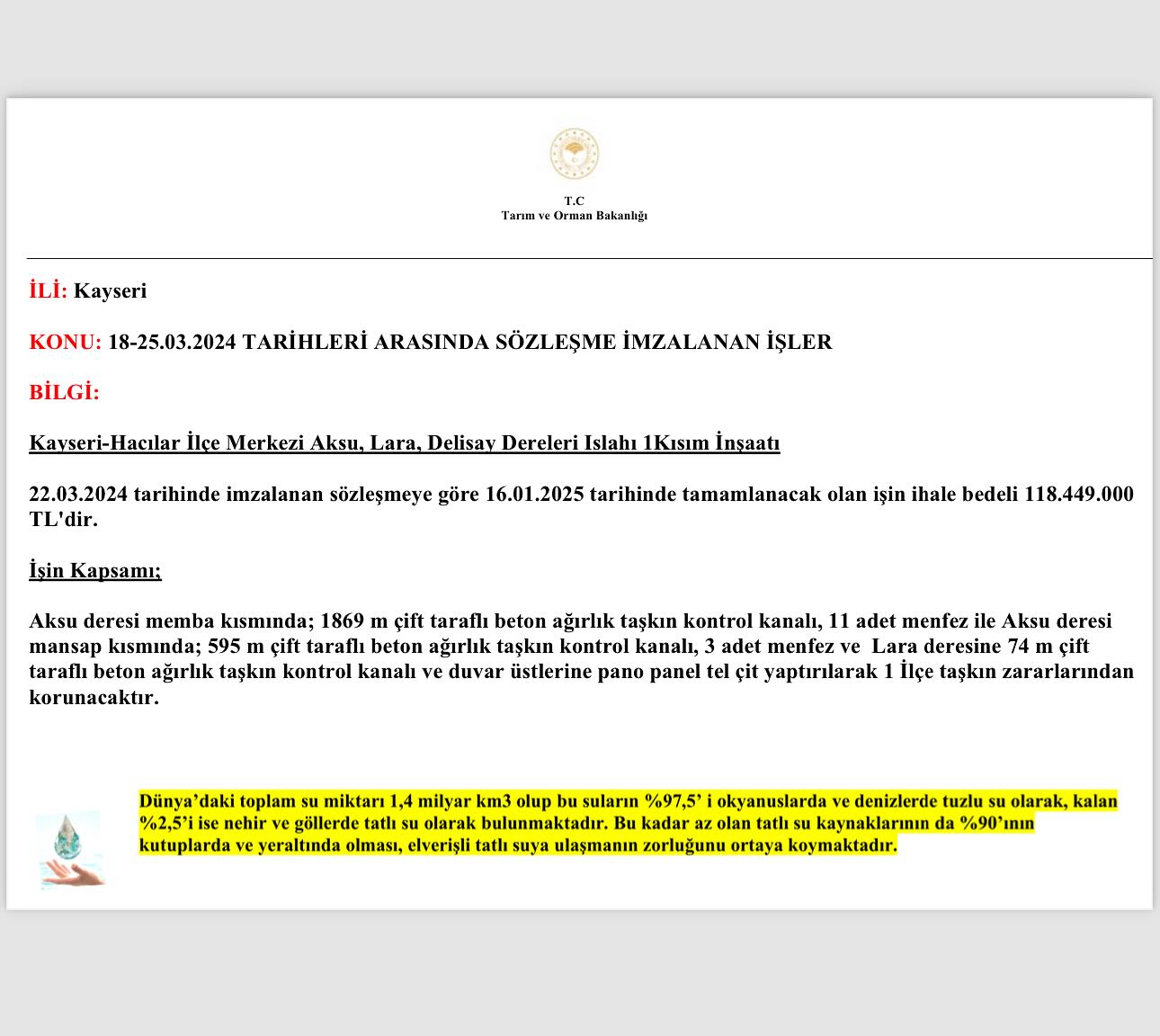 Şaban Çopuroğlu: Kayseri'ye Tarım ve Orman Alanında Olumlu Etkiler Sağlayacak Yeni Duyurular Yapıldı