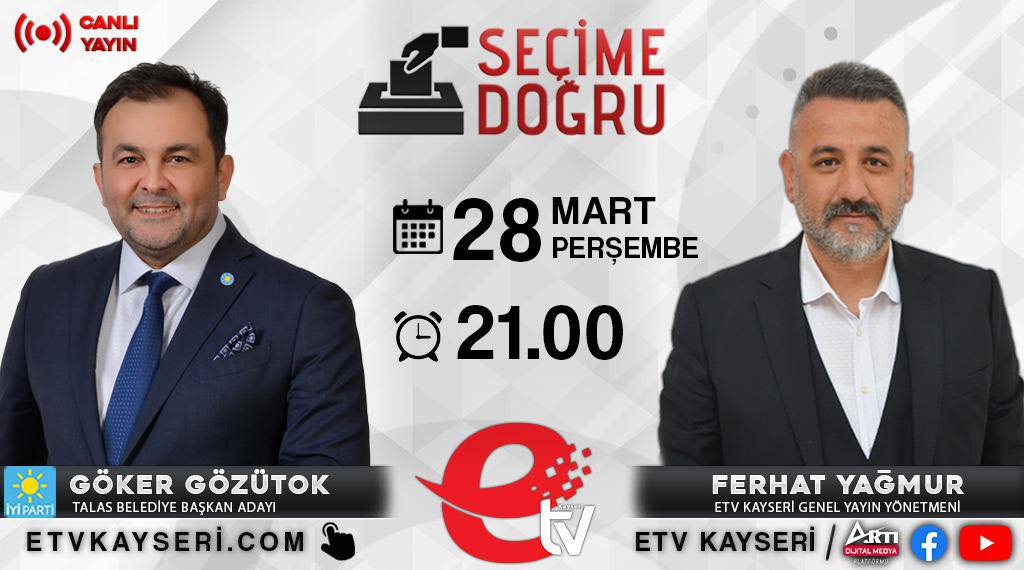 İyi Parti Kayseri İl Başkanı, yerel televizyon programında seçim sürecini değerlendirecek