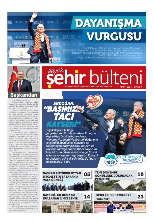 Kayseri Büyükşehir Belediyesi Şehir Bülteni Dijital Ortamda!