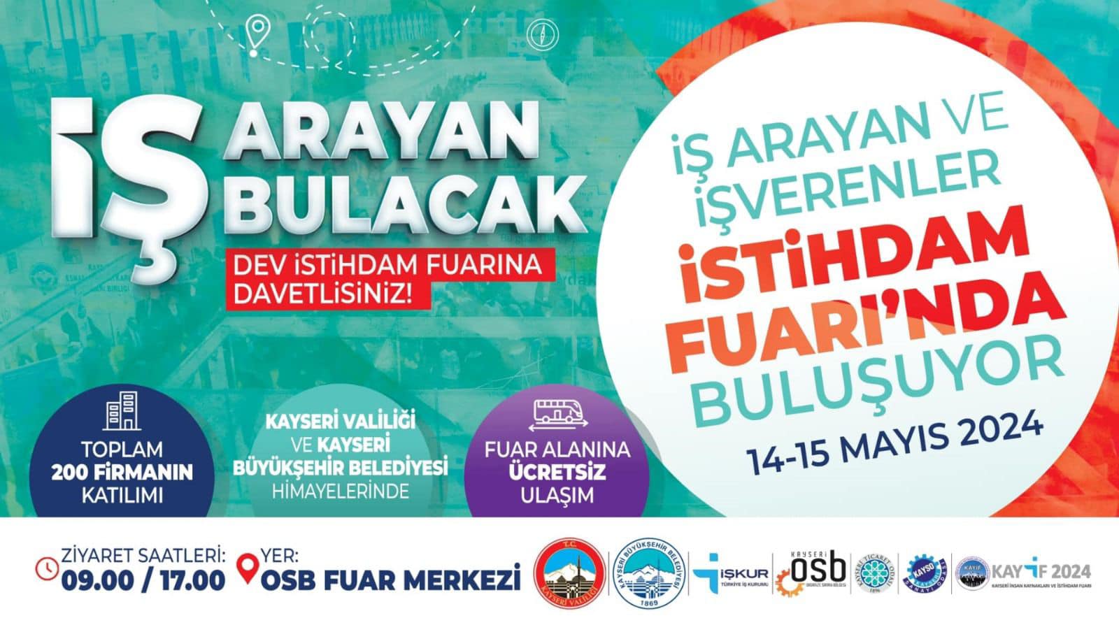 Kayseri Büyükşehir Belediyesi Tarafından Desteklenen İstihdam Fuarı Yarın Başlıyor