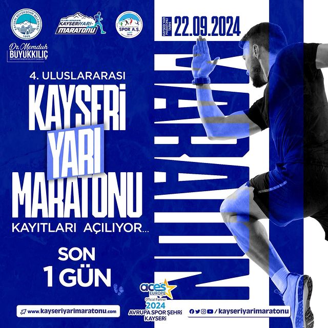 Kayseri'de 4. Uluslararası Kayseri Yarı Maratonu Kayıtları Başlıyor