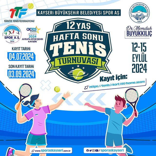 2024 Avrupa Spor Şehri Kayseri'de 12 Yaş Haftasonu Tenis Turnuvası