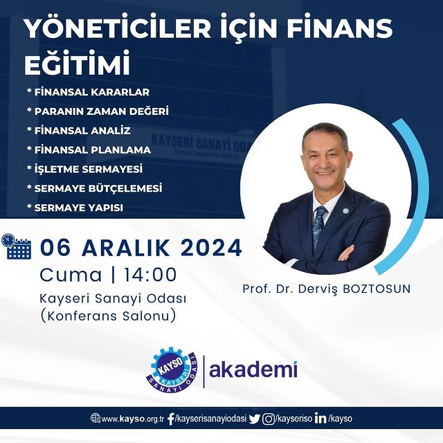 Kayseri Sanayi Odası, Üyelerine Finans Eğitimi Desteği Sunuyor