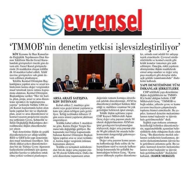 TMMOB ve Bağlı Odaların Kamusal Denetim Mekanizmaları Üzerindeki Önemi