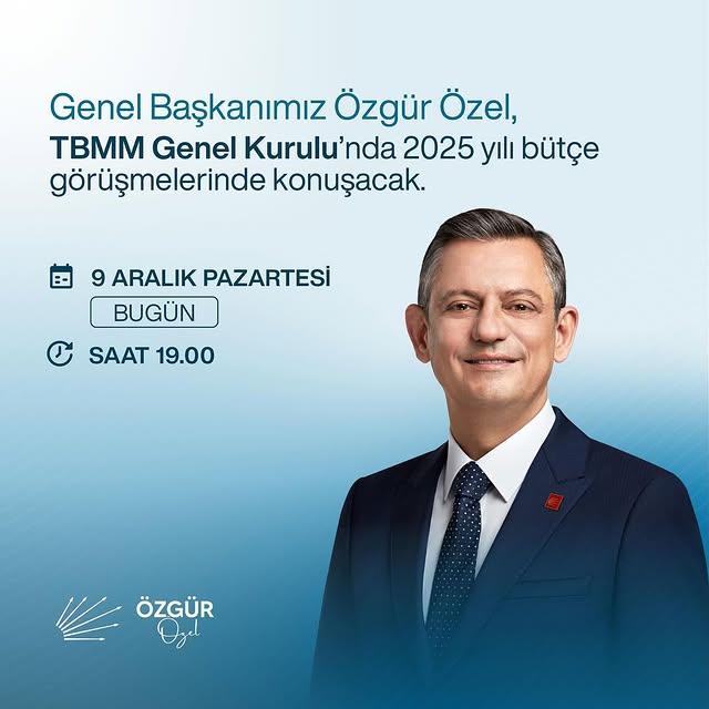 Genel Başkan Özgür Özel'in Konuşması Canlı Yayın Yapılacak