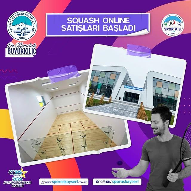 Kayseri Spor AŞ, Squash Hizmetini Online Satın Alım İmkanı Sunuyor