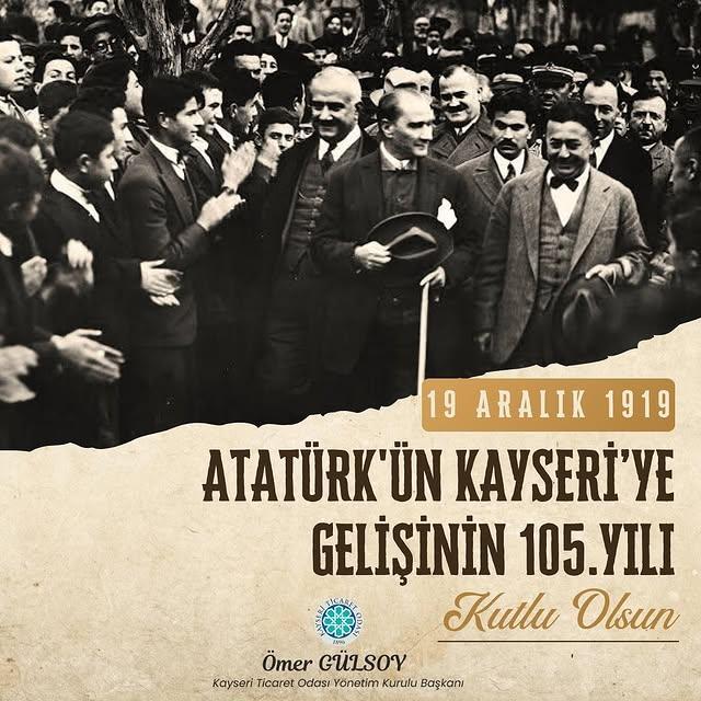 Atatürk'ün Kayseri'ye Gelişinin 105. Yıldönümü Anma Etkinlikleri