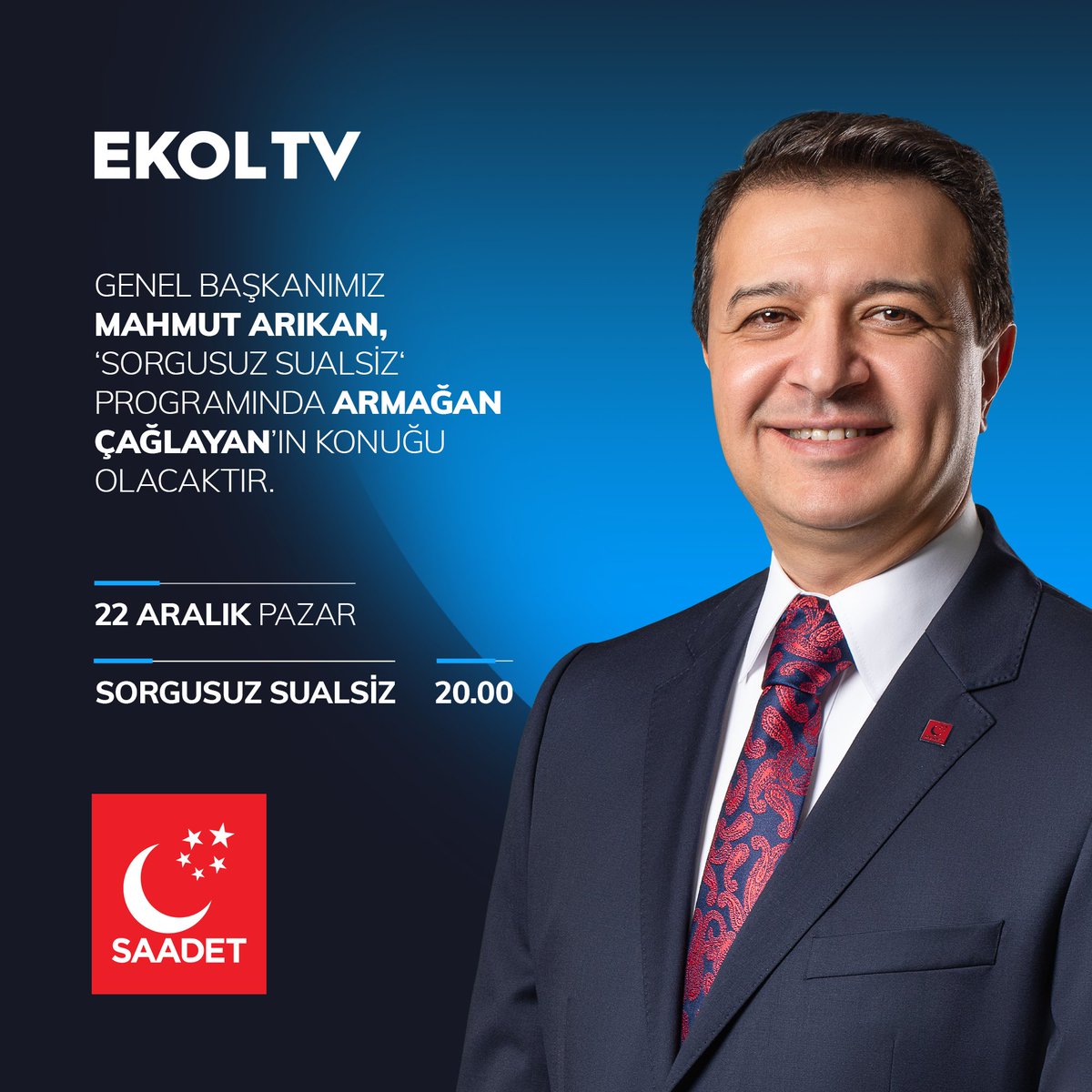 Saadet Partisi Genel Başkanı Mahmut Arıkan, 